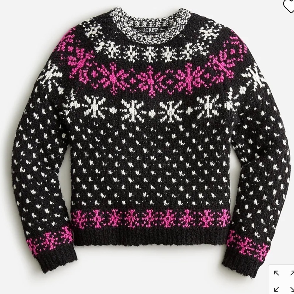 NWT J. Crew Jacquard snowflake chunky pullover sweater. Size XXL.